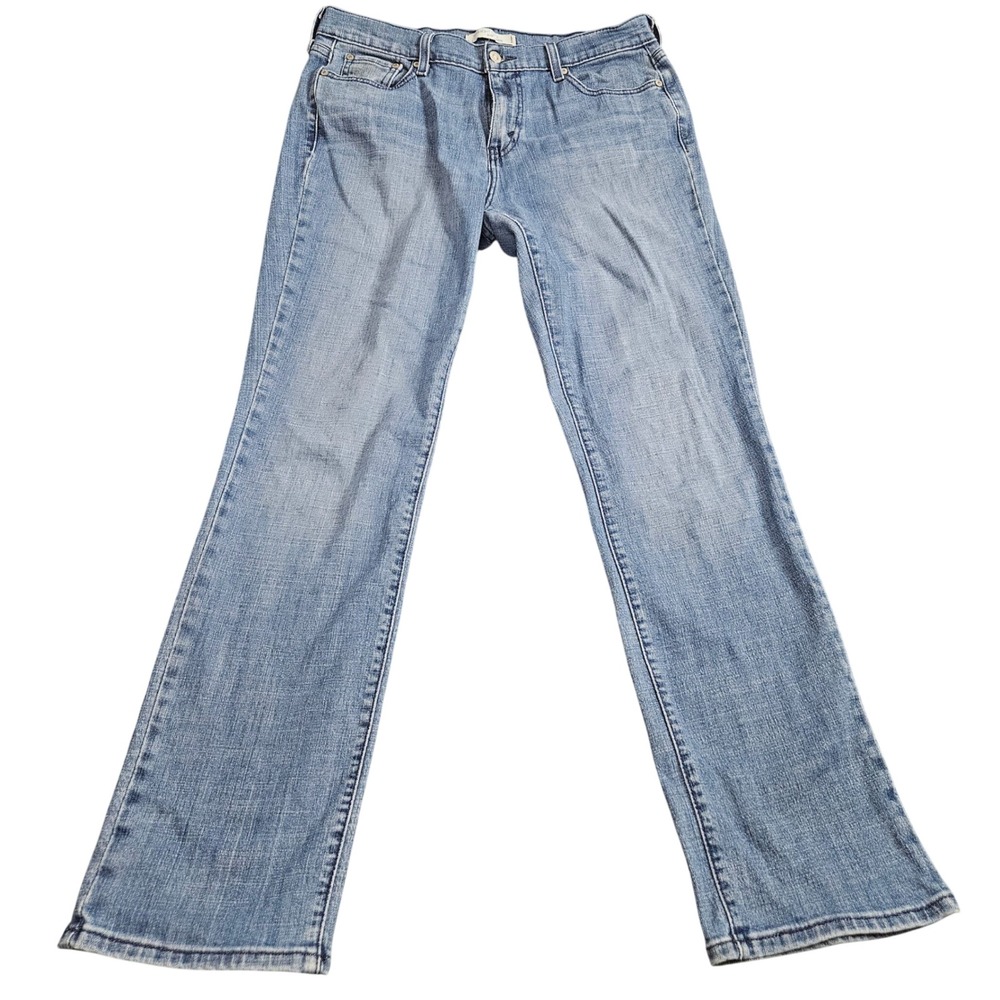 Levi's 505 Straight‎ Leg Jeans Womens 12 M Blue Denim Stretch Casual Classic